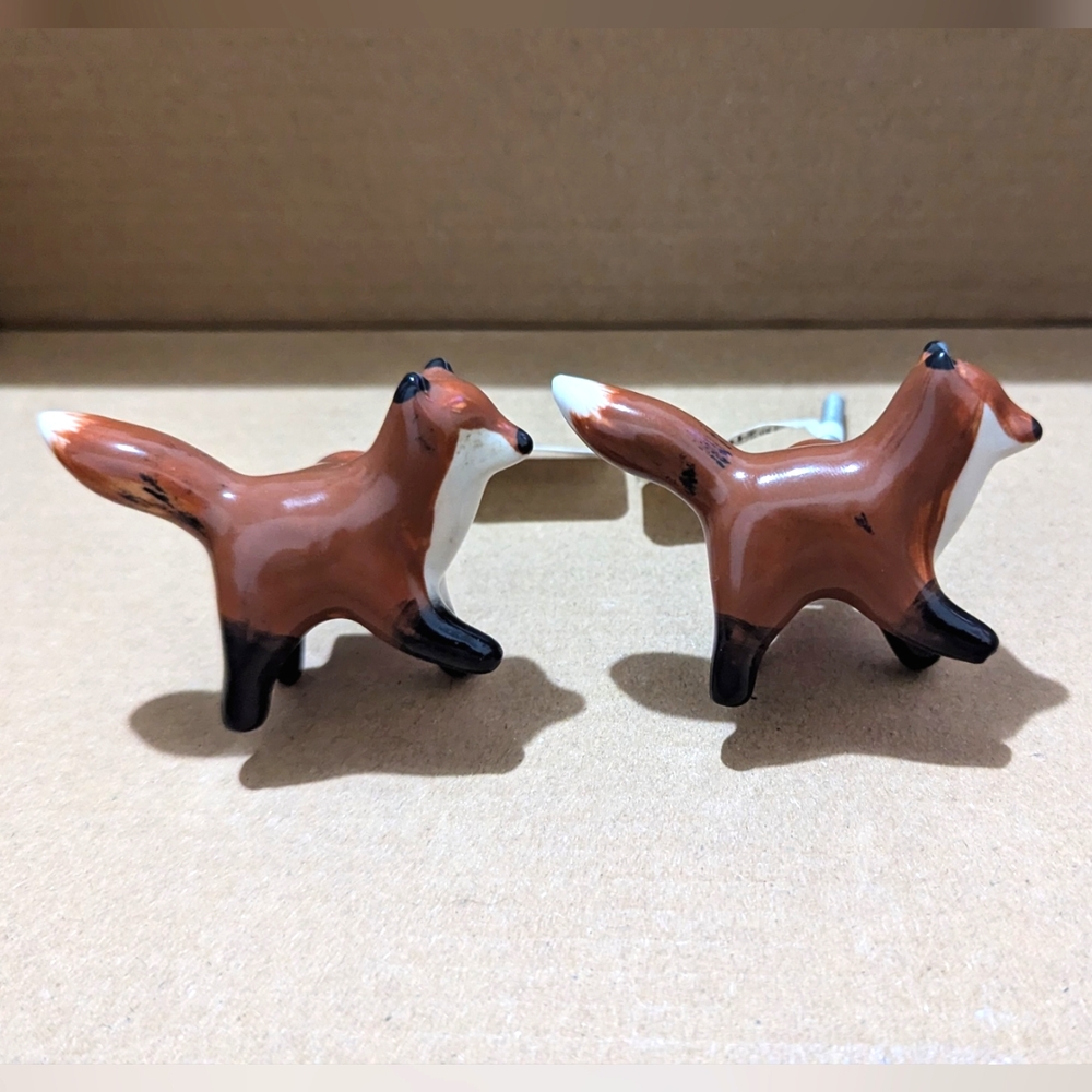 Anthropologie Ceramic Fox Drawer Knobs